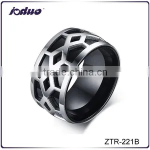 2016 New Design Fashion Black Stainless Steel Men Ring thumbnail-1