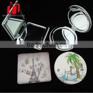 Customized Crown Pu Compact Mirror With Magnet Closure thumbnail-1