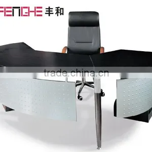 Office Furniture Table Designs Modern Office Table, Curved Office Table, Half Round Office Desk thumbnail-1