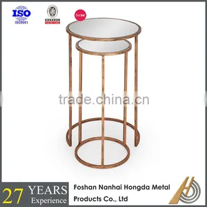 Stainless Steel Round Glass Coffee Table thumbnail-1