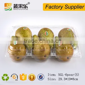 PET Disposable Pear Packaging Box for 6 Packs Fruit thumbnail-3