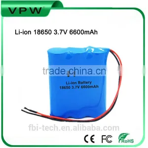 UN38.3 Approved Rechargeable 3.7V 6600mah Li-ion Battery Pack thumbnail-1