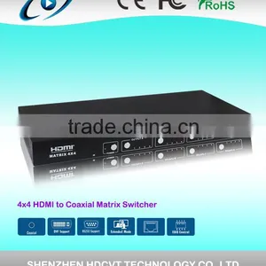 4by4 HDMI to Coaxial Matrix Switcher With IR , RS-232 , TCP/TP thumbnail-1