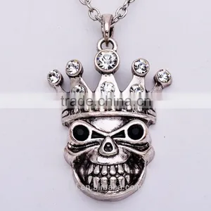 Hiphop Imitation Jewelry Hot Sale Halloween Necklace Punk Skull Pendant Statment Necklace Sweater Chain thumbnail-2