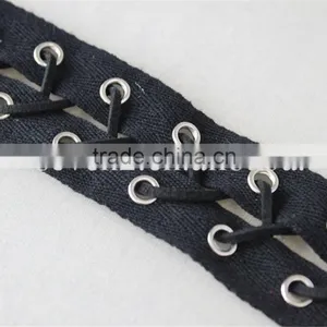 100% Cotton Lace Matal Eyelet Embroidery Lace Trim in Black Color for Ladies thumbnail-3