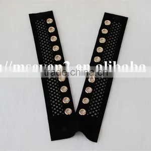 High Quality Polyester Fabric Matal Eyelet Applique Net Embroidery Collar for Sale thumbnail-2