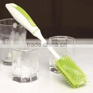 Nano Deep Handheld Kitchen Plastic Long Handle Wash Cup Silicone Cleaning Bottle Brush thumbnail-2