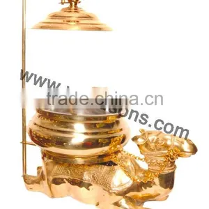Brass Rounded Base Chafing Dish for Sale | Party Used Chafing Dish | 2015 Wholesale Chafing Dish thumbnail-4