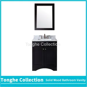 Tonghe Collection Freestanding Bathroom Vanity Cabinet Carrera Marble Top thumbnail-1