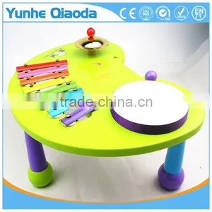 Wooden Musical Percussion Instruments Blue Half-round Table Xylophone Drum Symbol Noisy /educational Wooden Toy/ thumbnail-2
