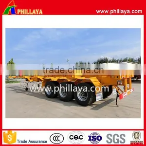 Low Price Container Transport Good Design Tri Axle 20ft 40ft Skeleton Trailer Price in India thumbnail-4