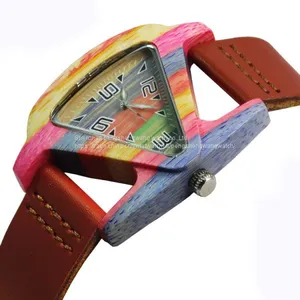 New Design Triangle Shape Colorful Bamboo Watches thumbnail-1