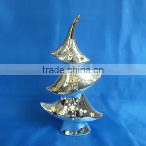 Porcelain Lighted Gloden Christmas Tree thumbnail-1
