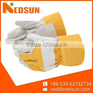 Full Palm Durable Working Split Leather Safety Gloves thumbnail-1