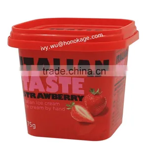 Disposible Ice Cream Plastic Cups With Lids, Ice Cream Cup Design thumbnail-3