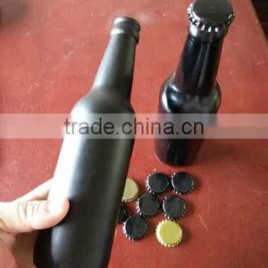 Haonai 330ml Matt Black Beer Bottle,painted Glass Beer Bottle. thumbnail-6