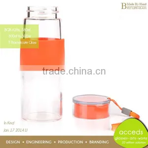 Silicon Sleeve Portable 500Ml Juice Glass Bottle thumbnail-2