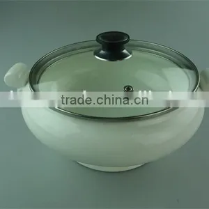 Cheap Magnesian Ivory White Porcelain Soup Tureen With Glass Lid thumbnail-2