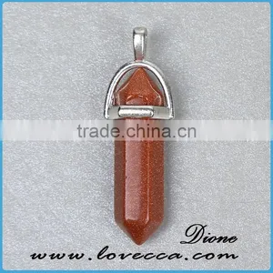 Natural Quartz Crystal Pendant, Druzy Gem Stone Pendant Charms thumbnail-2