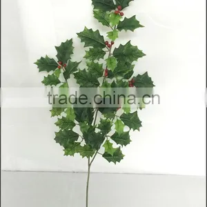 Artificial Holly Plant Branch With Red Berries thumbnail-1
