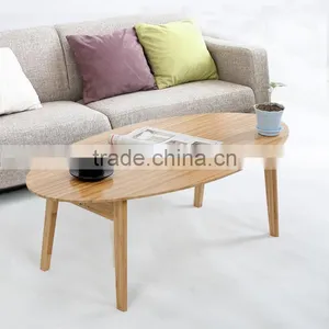 Eco-friendly Bamboo Morden no Folding Round Coffee Table for Living Room thumbnail-2