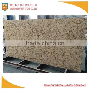 Yellow Vein Artificial Quartz Slab for Indoor Decoration thumbnail-1