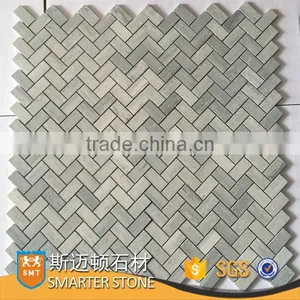 Spray Grey Marble Stone White Grey Marble Mosaic With Mesh thumbnail-3