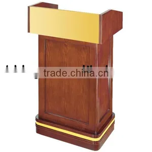 Wholesale Guangzhou Hotel Product Wholesalers Restaurant Supplies Wooden Conference Lectern Podium Wooden Church Rostrum T350 thumbnail-1