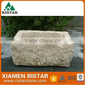 Natural Yellow Granite Stone Flower Pot for Garden thumbnail-1