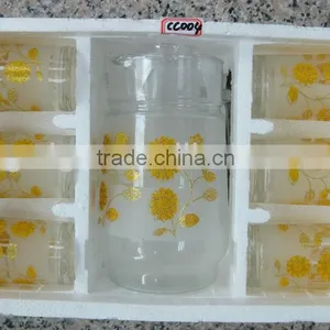 JK014 7pcs Glass Drinking Set With Printing thumbnail-1