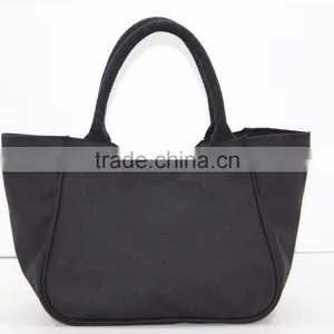 Canvas Fabric Handbag With Padded Rope Handle & With Magnet Button Closure thumbnail-3