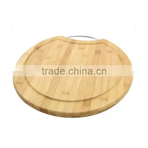 Round Board Natural Bamboo Cutting Board With Handle thumbnail-1