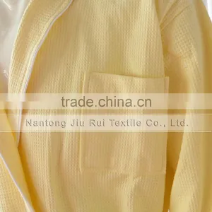 Yellow Unisex Soft Long Robes Nightwear Thick Winter Pajamas Waffle Robe Women Cotton Spa Shower Homewear thumbnail-2