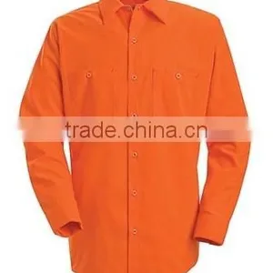 2017 NEW STYLE SHIRT Orange Reflective Mechanic Work Shirt Men thumbnail-1