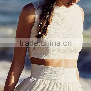 Floor Length Beach Wedding Dress Set New Model Women Skirt and Blouse thumbnail-4