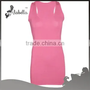 New Womens Plus Scoop Neck Racer Back Sleeveless Long Jersey Vest Top Size 16-20 thumbnail-3
