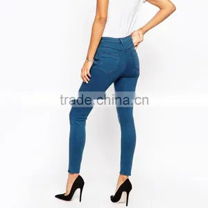 Dark Blue Plain Custom Casual Legging Jeans for Women From China thumbnail-2