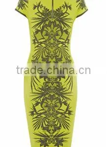 2014 Sexy Jungle Print Stretch Knit Lady's Dress thumbnail-2