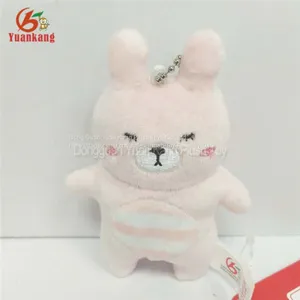 Produce Your Own Design Small Soft Bunny Animal Key Chain Stuffed Plush Mini Rabbit Hanging Keychain thumbnail-1