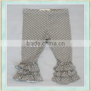 2017 Baby Cotton Pants Gray White Dots Ruffle Indian Clothes for Children thumbnail-1