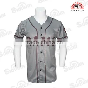 100% Polyester Blank Custom Baseball Jersey thumbnail-2