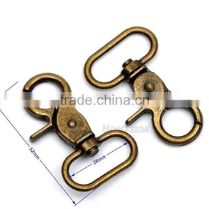 25mm 1inch Antique Brass Bronze Color Alloy Swivel Clasps Snap Key Hooks DIY Key Chain Ring HK-005 thumbnail-1