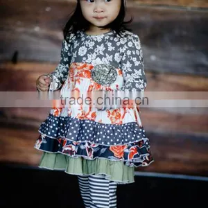Persnickety Baby Cotton Frocks Designs Little Girls Boutique Outfits Wholesale Back to School Clothing Set thumbnail-1