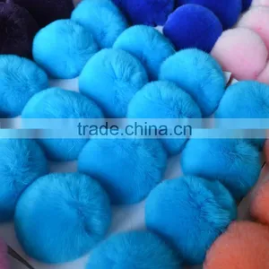 SJ748-01 8CM Colorful Rex Rabbit Fur Ball Wholesale Fur Pom Pom thumbnail-5