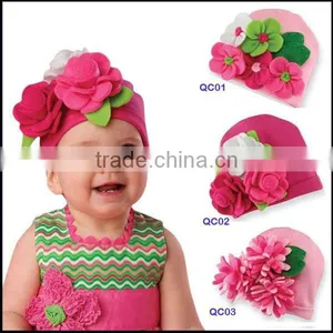 Pretty Flower Cotton Children Kids Baby Hat thumbnail-1