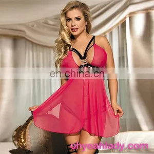 Fashionable Girl Sexy Hot Pink Nighty Dress thumbnail-1