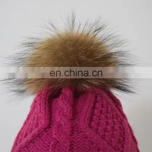 New Year Products Knit Hat With Fur Ball Colorful Girl Women Man Lovely Beanie Hat thumbnail-4