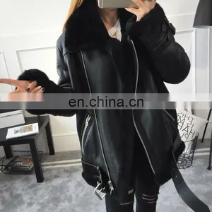 Excellent Quality Winter Warm Lamb Skin Leather Jacket thumbnail-3