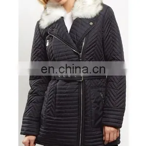 Waterproof Leather-look Quilted Nylon Jacket for Ladies thumbnail-3