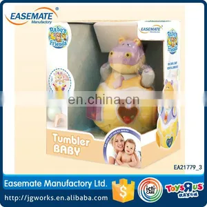 Plastic Baby Toys Hippo Tumbler With Music Light Tumbler Toy thumbnail-3